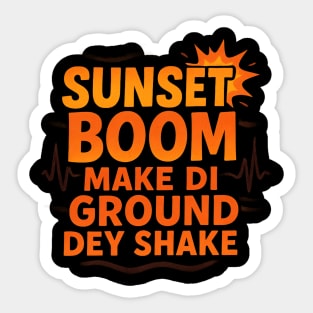 Sunset Boom Shake Sticker